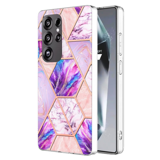 For Samsung Galaxy S25 Ultra 5G Electroplating Splicing Marble TPU Phone Case(Light Purple) - Galaxy S25 Ultra 5G Cases by PMC Jewellery | Online Shopping South Africa | PMC Jewellery | Buy Now Pay Later Mobicred