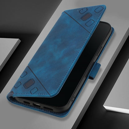 For Honor Magic6 Pro 5G Global Skin-feel Embossed Leather Phone Case(Blue) - Honor Cases by PMC Jewellery | Online Shopping South Africa | PMC Jewellery | Buy Now Pay Later Mobicred