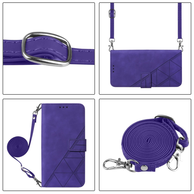 For Honor 90 Lite Crossbody 3D Embossed Flip Leather Phone Case(Purple) - Honor Cases by PMC TechLife | Online Shopping South Africa | PMC TechLife