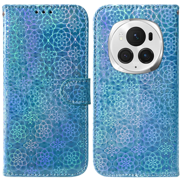 For Honor Magic6 Pro Colorful Magnetic Buckle Leather Phone Case(Blue) - Honor Cases by PMC Jewellery | Online Shopping South Africa | PMC Jewellery | Buy Now Pay Later Mobicred