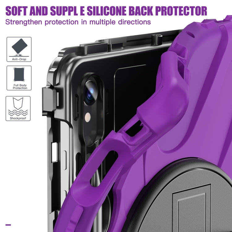 For Samsung Galaxy Tab S9 / S8 / S7 Rotary Handle Grab TPU + PC Tablet Case(Purple) - Galaxy Tab S9 Cases by PMC Jewellery | Online Shopping South Africa | PMC Jewellery | Buy Now Pay Later Mobicred