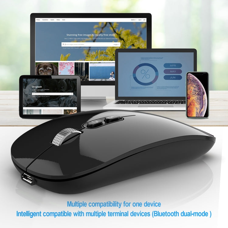 HXSJ M103 1600DPI 2.4GHz Wireless Rechargeable Mouse(Grey) - Wireless Mice by HXSJ | Online Shopping South Africa | PMC TechLife | Buy Now Pay Later Mobicred