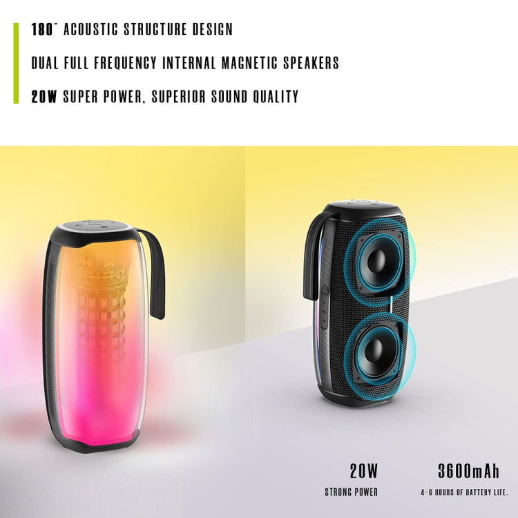 HOPESTAR P50 IPX6 Waterproof Outdoor Portable RGB Light Bluetooth Speaker(Black) - Waterproof Speaker by HOPESTAR | Online Shopping South Africa | PMC Jewellery | Buy Now Pay Later Mobicred