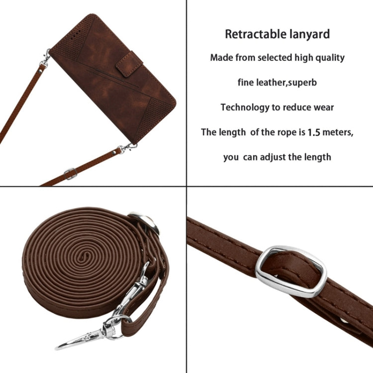 For Samsung Galaxy M33 Dream Triangle Leather Phone Case with Long Lanyard(Brown) - Galaxy Phone Cases by PMC TechLife | Online Shopping South Africa | PMC TechLife