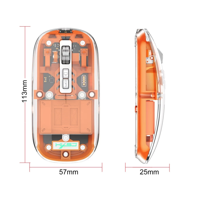 HXSJ T900 Transparent Magnet Three-mode Wireless Gaming Mouse(Bean Green) - Wireless Mice by HXSJ | Online Shopping South Africa | PMC TechLife | Buy Now Pay Later Mobicred