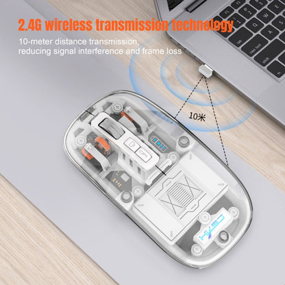 HXSJ T900 Transparent Magnet Three-mode Wireless Gaming Mouse(Orange) - Wireless Mice by HXSJ | Online Shopping South Africa | PMC Jewellery | Buy Now Pay Later Mobicred