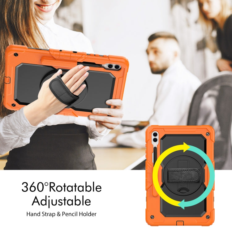 For Samsung Galaxy Tab S10+ / S9+ / S9 FE+ Silicone + PC Tablet Case(Orange+Black) - Galaxy Tab S9+ Cases by PMC Jewellery | Online Shopping South Africa | PMC Jewellery | Buy Now Pay Later Mobicred