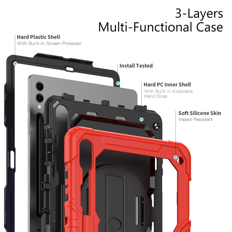For Samsung Galaxy Tab S10+ / S9+ / S9 FE+ Silicone + PC Tablet Case(Red+Black) - Galaxy Tab S9+ Cases by PMC Jewellery | Online Shopping South Africa | PMC Jewellery | Buy Now Pay Later Mobicred