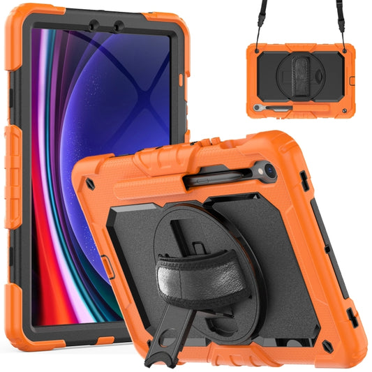 For Samsung Galaxy Tab S9 / S9 FE Silicone + PC Tablet Case(Orange+Black) - Galaxy Tab S9 Cases by PMC Jewellery | Online Shopping South Africa | PMC Jewellery | Buy Now Pay Later Mobicred