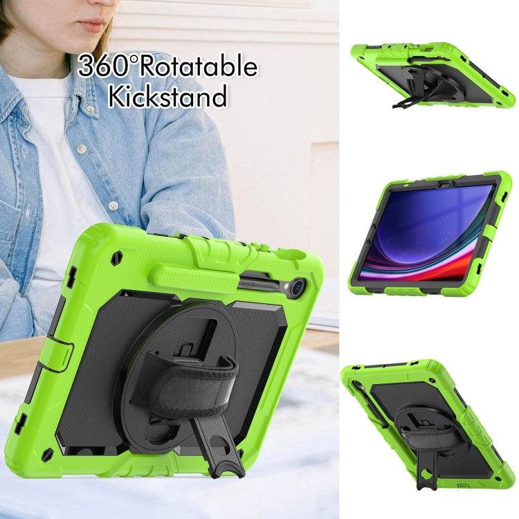 For Samsung Galaxy Tab S9 / S9 FE Silicone + PC Tablet Case(Yellow Green+Black) - Galaxy Tab S9 Cases by PMC Jewellery | Online Shopping South Africa | PMC Jewellery | Buy Now Pay Later Mobicred