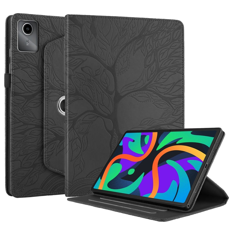 For Lenovo Tab M11 / Xiaoxin Pad 11 2024 Tree Life Embossed Rotation Leather Tablet Case(Black) - Lenovo by PMC Jewellery | Online Shopping South Africa | PMC Jewellery | Buy Now Pay Later Mobicred