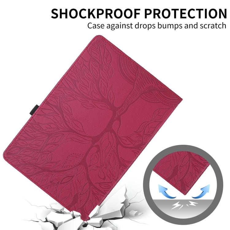For Nokia T20 10.4 2021 Tree Life Embossed Rotation Leather Tablet Case(Red) - Nokia by PMC TechLife | Online Shopping South Africa | PMC TechLife | Buy Now Pay Later Mobicred
