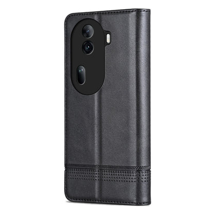 For OPPO Reno11 China AZNS Magnetic Calf Texture Flip Leather Phone Case(Black) - Reno11 Cases by AZNS | Online Shopping South Africa | PMC Jewellery | Buy Now Pay Later Mobicred