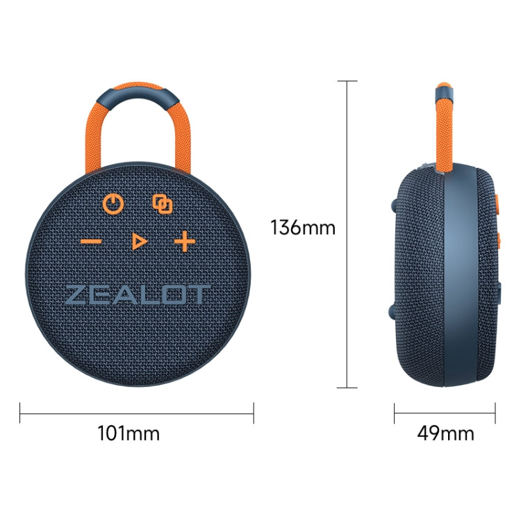 Zealot S77 IPX7 Waterproof Portable Wireless Bluetooth Speaker(Blue Cyan) - Waterproof Speaker by ZEALOT | Online Shopping South Africa | PMC Jewellery | Buy Now Pay Later Mobicred