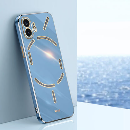 For Nothing Phone 2 XINLI Straight Edge 6D Electroplate TPU Phone Case(Celestial Blue) - More Brand by XINLI | Online Shopping South Africa | PMC Jewellery | Buy Now Pay Later Mobicred