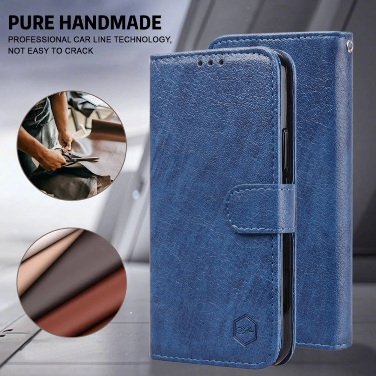 For Google Pixel 9 Skin Feeling Oil Leather Texture PU + TPU Phone Case(Dark Blue) - Google Cases by PMC Jewellery | Online Shopping South Africa | PMC Jewellery | Buy Now Pay Later Mobicred