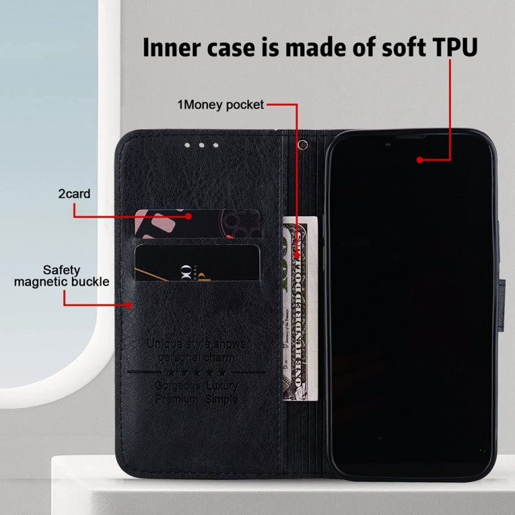 For Google Pixel 9 Pro Skin Feeling Oil Leather Texture PU + TPU Phone Case(Black) - Google Cases by PMC TechLife | Online Shopping South Africa | PMC TechLife | Buy Now Pay Later Mobicred