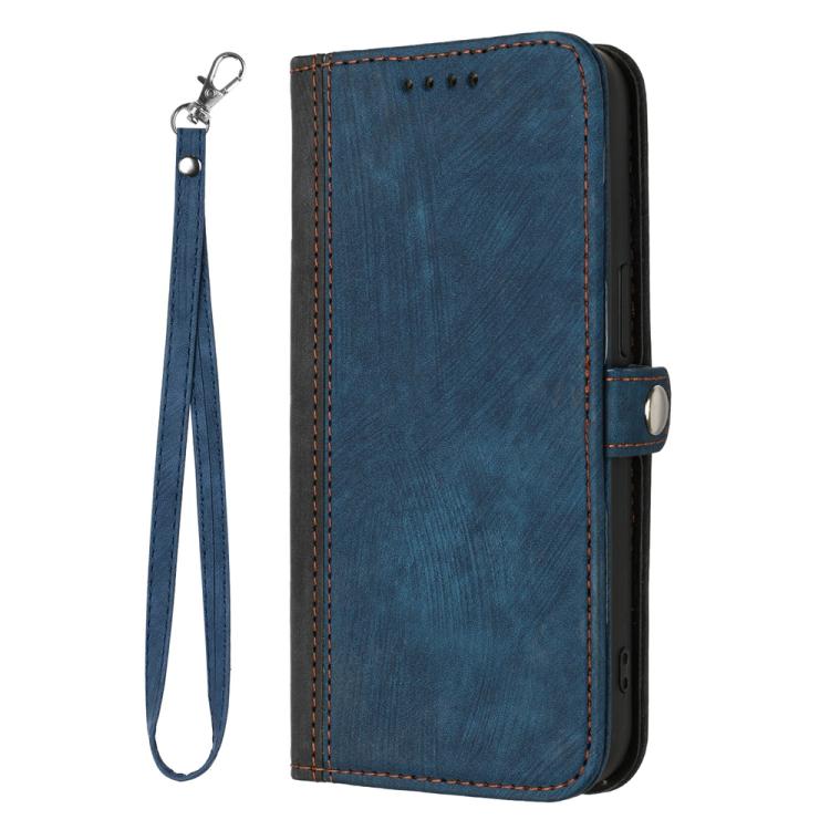 For iPhone 17 Side Buckle Double Fold Hand Strap Leather Phone Case(Royal) - free shipping - PMc TechLife - Order now!
