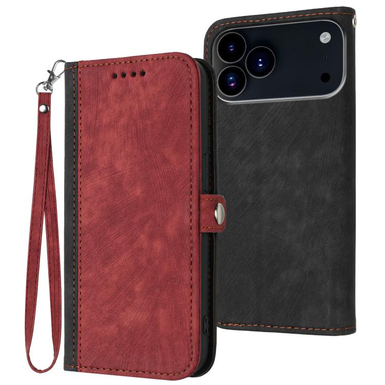 For iPhone 17 Pro Side Buckle Double Fold Hand Strap Leather Phone Case(Red) - free shipping - PMc TechLife - Order now!