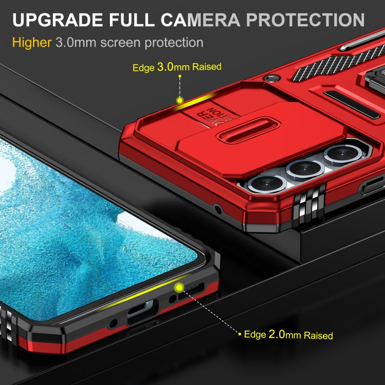 For Samsung Galaxy A54 Armor PC + TPU Camera Shield Phone Case(Red) - Galaxy Phone Cases by PMC Jewellery | Online Shopping South Africa | PMC Jewellery