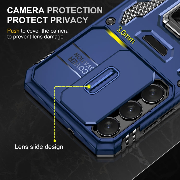 For Samsung Galaxy S24 5G Armor PC + TPU Camera Shield Phone Case(Navy Blue) - Galaxy S24 5G Cases by PMC TechLife | Online Shopping South Africa | PMC TechLife