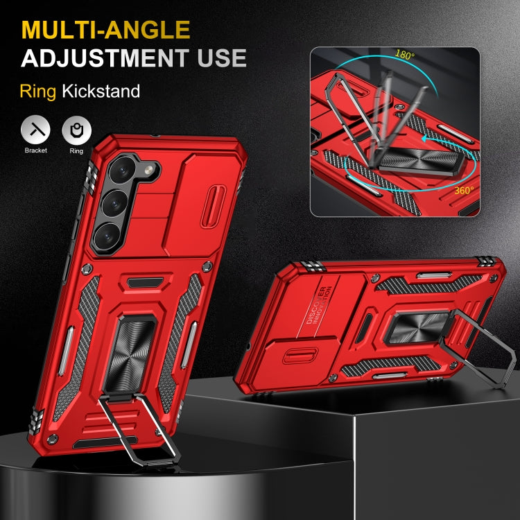 For Samsung Galaxy S24 5G Armor PC + TPU Camera Shield Phone Case(Red) - Galaxy S24 5G Cases by PMC TechLife | Online Shopping South Africa | PMC TechLife