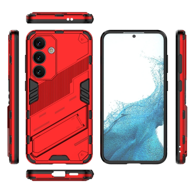 For Samsung Galaxy S24 5G Punk Armor 2 in 1 PC + TPU Shockproof Phone Case with Invisible Holder(Red) - Galaxy S24 5G Cases by PMC Jewellery | Online Shopping South Africa | PMC Jewellery