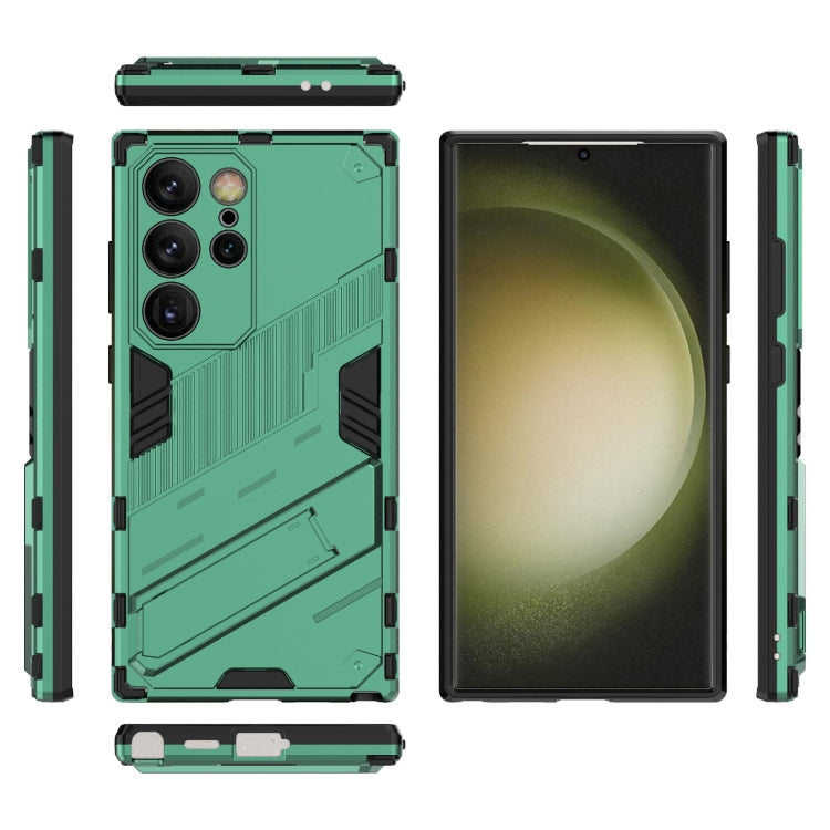 For Samsung Galaxy S24 Ultra 5G Punk Armor 2 in 1 PC + TPU Shockproof Phone Case with Invisible Holder(Green) - Galaxy S24 Ultra 5G Cases by PMC Jewellery | Online Shopping South Africa | PMC Jewellery