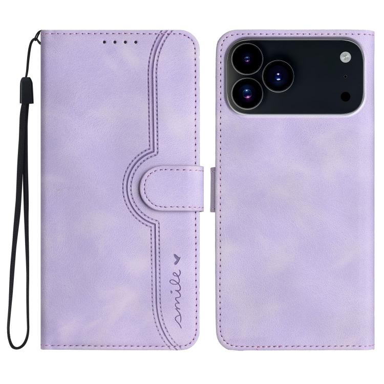 For iPhone 17 Pro Heart Pattern Skin Feel Leather Phone Case(Purple) - free shipping - PMc TechLife - Order now!