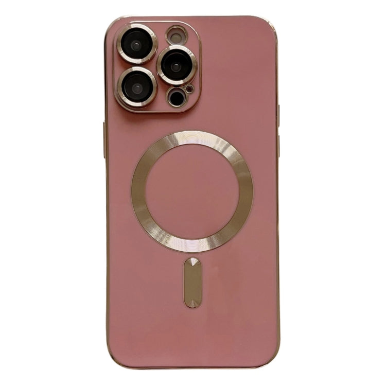 For iPhone 15 Pro Magsafe Plating TPU Phone Case with Lens Film(Rose Red) - iPhone 15 Pro Cases by PMC Jewellery | Online Shopping South Africa | PMC Jewellery