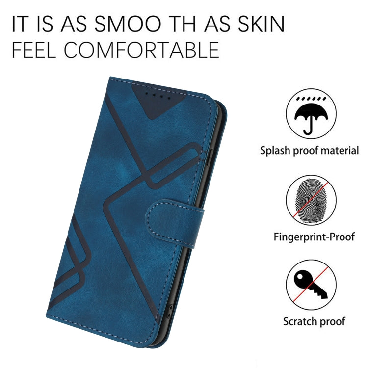 For Realme C67 4G Global Line Pattern Skin Feel Leather Phone Case(Royal Blue) - C67 Cases by PMC Jewellery | Online Shopping South Africa | PMC Jewellery | Buy Now Pay Later Mobicred