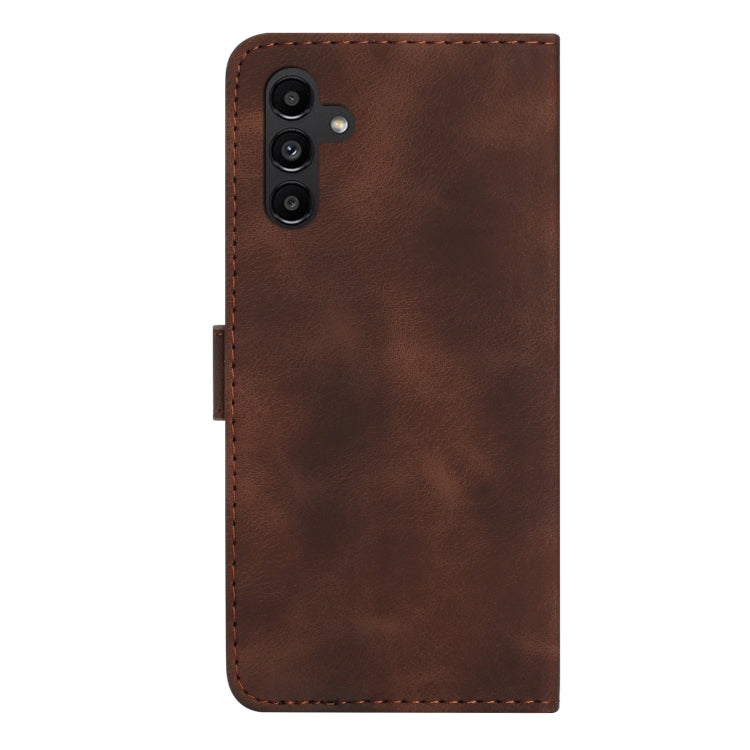 For Samsung Galaxy S23 FE 5G Line Pattern Skin Feel Leather Phone Case(Coffee) - Galaxy S23 FE 5G Cases by PMC Jewellery | Online Shopping South Africa | PMC Jewellery