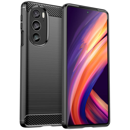 For Motorola Edge 30 Pro Brushed Texture Carbon Fiber TPU Phone Case(Black) - Motorola Cases by PMC Jewellery | Online Shopping South Africa | PMC Jewellery | Buy Now Pay Later Mobicred