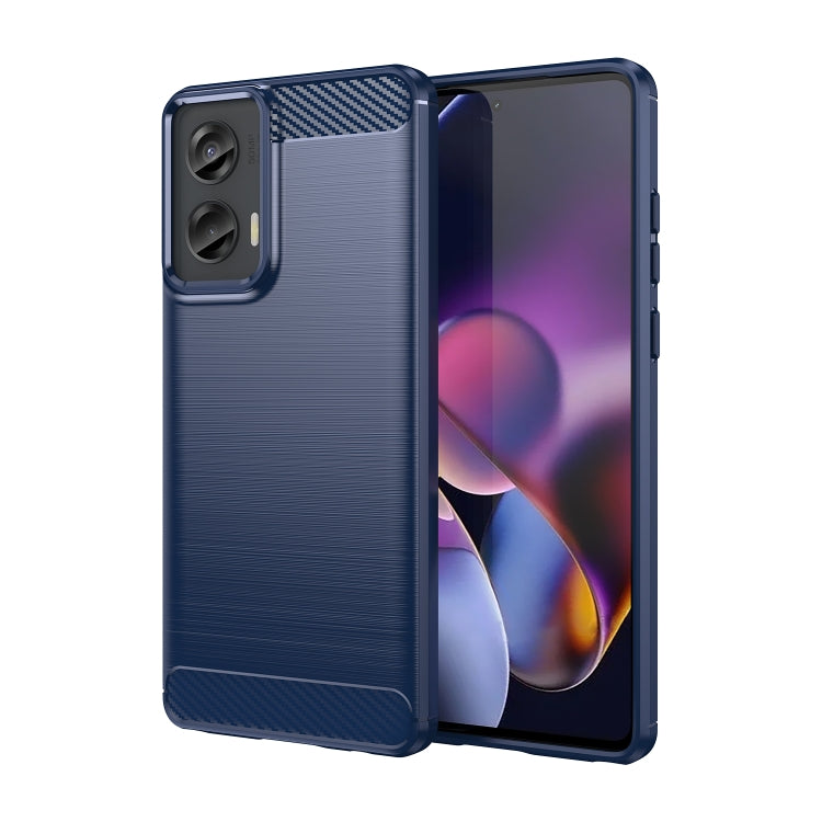 For Motorola Moto G Stylus 5G 2024 Brushed Texture Carbon Fiber TPU Phone Case(Blue) - Motorola Cases by PMC Jewellery | Online Shopping South Africa | PMC Jewellery | Buy Now Pay Later Mobicred