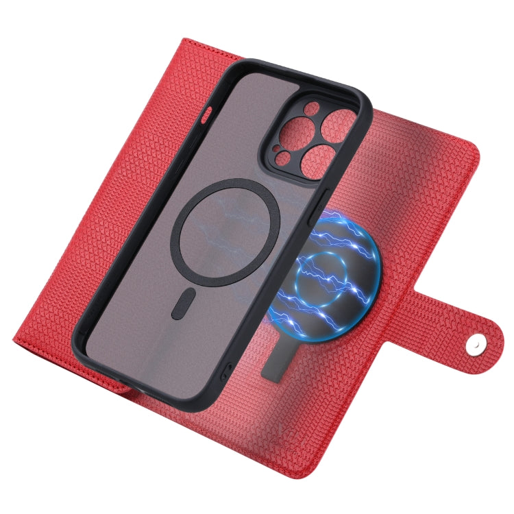 For iPhone 13 ViLi GHB Series MagSafe Magnetic Zipper Leather Phone Case(Red) - iPhone 13 Cases by ViLi | Online Shopping South Africa | PMC Jewellery | Buy Now Pay Later Mobicred