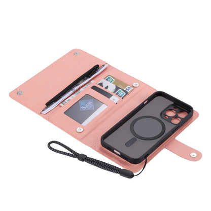 For iPhone 14 Pro ViLi GHB Series MagSafe Magnetic Zipper Leather Phone Case(Pink) - iPhone 14 Pro Cases by ViLi | Online Shopping South Africa | PMC Jewellery | Buy Now Pay Later Mobicred