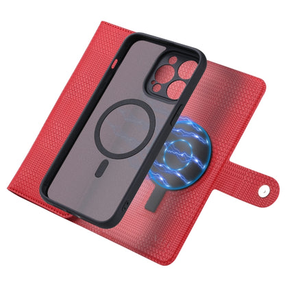 For iPhone 14 Pro ViLi GHB Series MagSafe Magnetic Zipper Leather Phone Case(Red) - iPhone 14 Pro Cases by ViLi | Online Shopping South Africa | PMC Jewellery | Buy Now Pay Later Mobicred