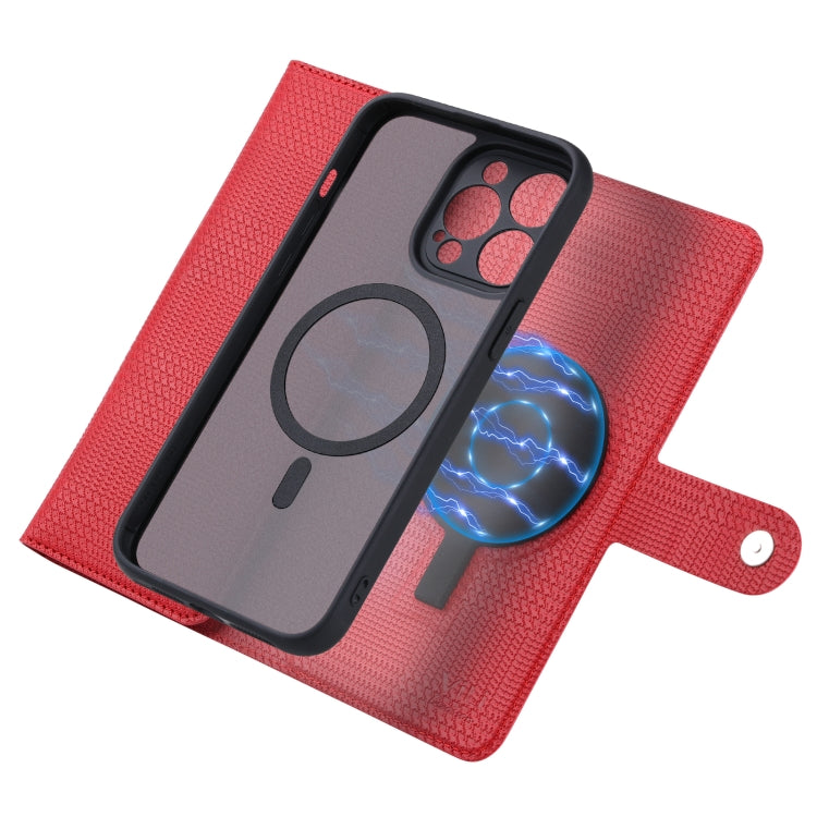 For iPhone 14 Plus ViLi GHB Series MagSafe Magnetic Zipper Leather Phone Case(Red) - free shipping - PMC Jewellery - Order now!