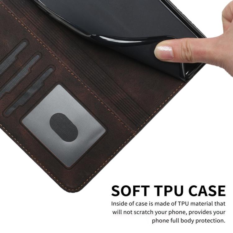 For iPhone 17 Pro Max Cubic Skin Feel Flip Leather Phone Case(Brown) - free shipping - PMc TechLife - Order now!