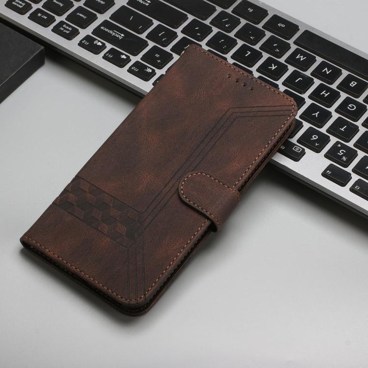 For iPhone 17 Pro Cubic Skin Feel Flip Leather Phone Case(Brown) - free shipping - PMc TechLife - Order now!