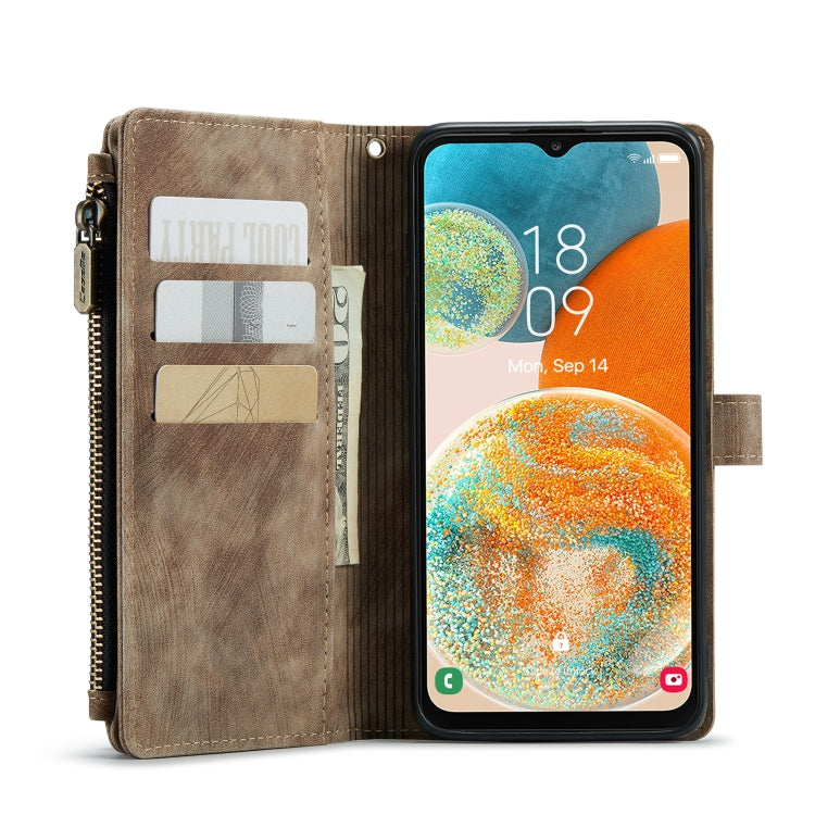 For Samsung Galaxy A23 CaseMe C30 Card Slots Zipper Wallet Leather Phone Case(Brown) - Galaxy Phone Cases by CaseMe | Online Shopping South Africa | PMC Jewellery | Buy Now Pay Later Mobicred