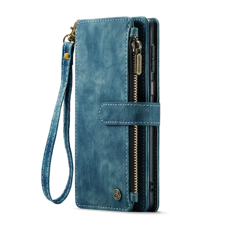 For Samsung Galaxy A23 CaseMe C30 Card Slots Zipper Wallet Leather Phone Case(Blue) - Galaxy Phone Cases by CaseMe | Online Shopping South Africa | PMC Jewellery | Buy Now Pay Later Mobicred