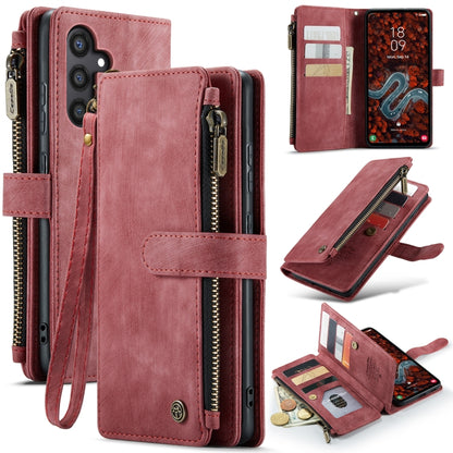 For Samsung Galaxy S24+ 5G CaseMe C30 Card Slots Zipper Wallet Leather Phone Case(Red) - Galaxy S24+ 5G Cases by CaseMe | Online Shopping South Africa | PMC Jewellery | Buy Now Pay Later Mobicred