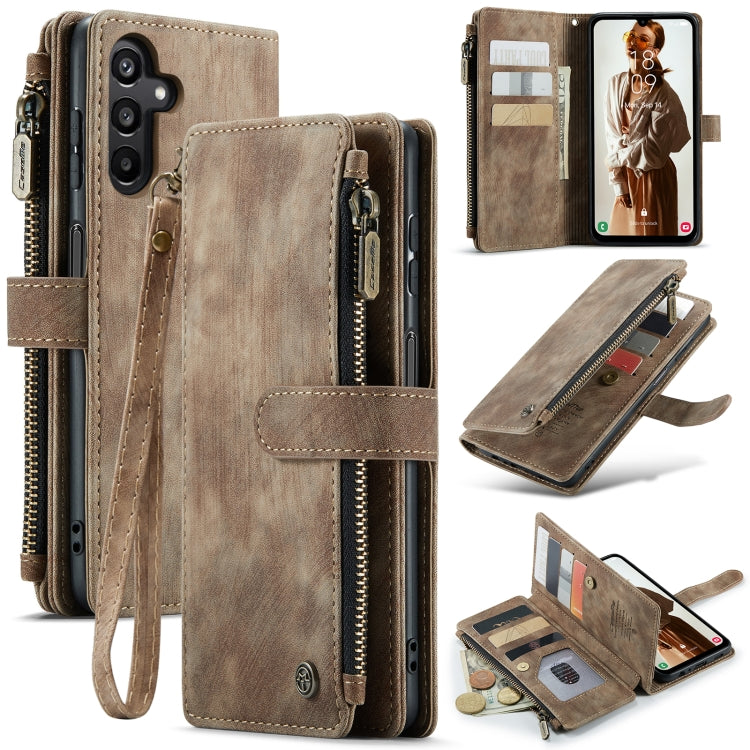 For Samsung Galaxy A15 CaseMe C30 Card Slots Zipper Wallet Leather Phone Case(Brown) - Galaxy Phone Cases by CaseMe | Online Shopping South Africa | PMC Jewellery | Buy Now Pay Later Mobicred