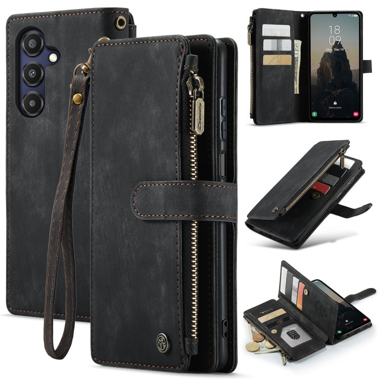 For Samsung Galaxy A25 4G CaseMe C30 Card Slots Zipper Wallet Leather Phone Case(Black) - Galaxy Phone Cases by CaseMe | Online Shopping South Africa | PMC Jewellery | Buy Now Pay Later Mobicred