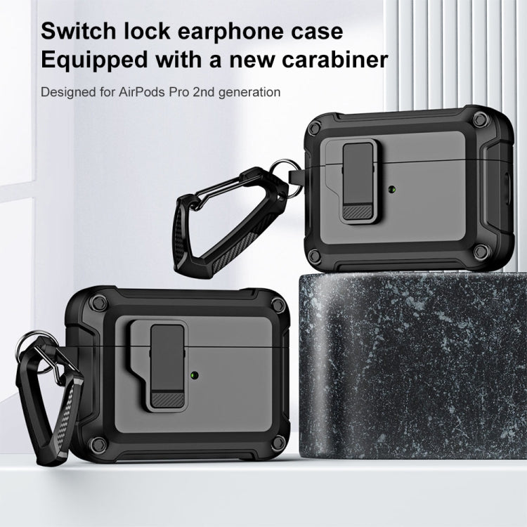 For AirPods Pro 2 TPU + PC Wireless Bluetooth Earphone Protective Case with Switch Lock & Hook(Royal Blue) - free shipping - PMC Jewellery - Order now!