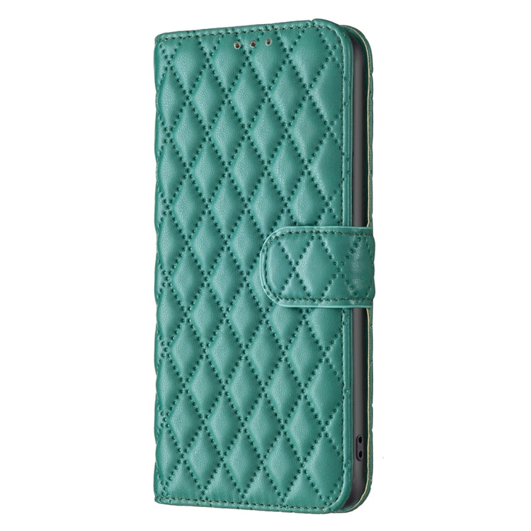 For Motorola Moto G14 4G Diamond Lattice Wallet Flip Leather Phone Case(Green) - Motorola Cases by PMC Jewellery | Online Shopping South Africa | PMC Jewellery | Buy Now Pay Later Mobicred