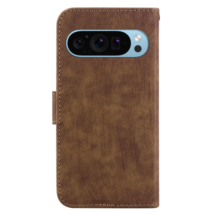 For Google Pixel 9 Pro Little Tiger Embossed Leather Phone Case(Brown) - Google Cases by PMC Jewellery | Online Shopping South Africa | PMC Jewellery | Buy Now Pay Later Mobicred