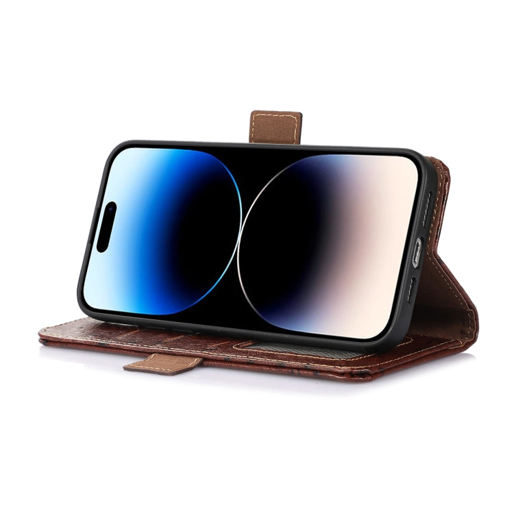 For Sony Xperia 5 V Ostrich Pattern Genuine Leather RFID Phone Case(Coffee) - Sony Cases by PMC TechLife | Online Shopping South Africa | PMC TechLife | Buy Now Pay Later Mobicred