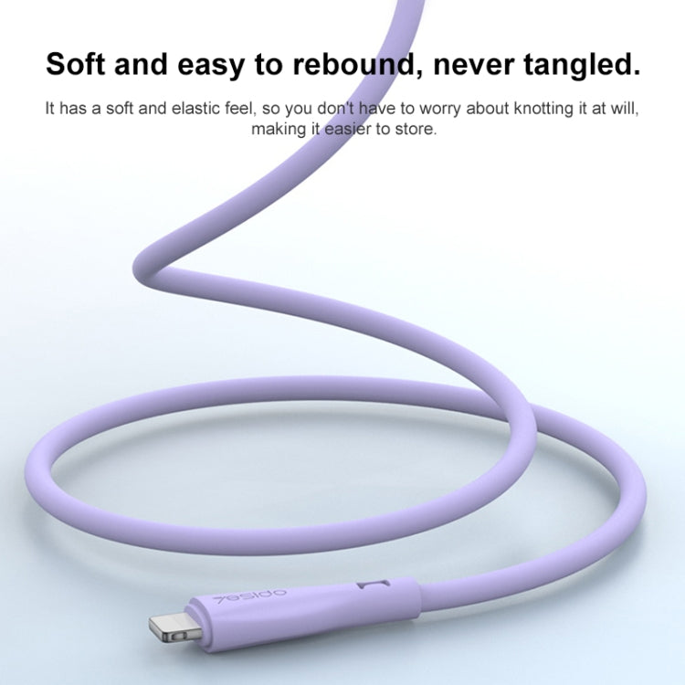 Yesido CA119L USB to 8 Pin Silicone Charging Data Cable, Cable Length: 1m(White) - Normal Style Cable by Yesido | Online Shopping South Africa | PMC Jewellery | Buy Now Pay Later Mobicred